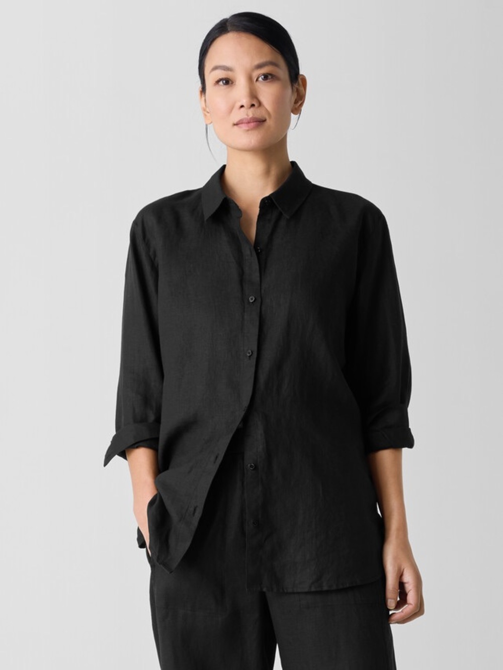 Eileen Fisher ‘Organic Handkerchief Linen Classic Collar Shirt’